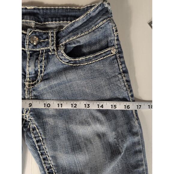 Miss Chic Womens Skinny Jeans Western Contrast Stitches Low Rise Denim Size 27W - Picture 7 of 12